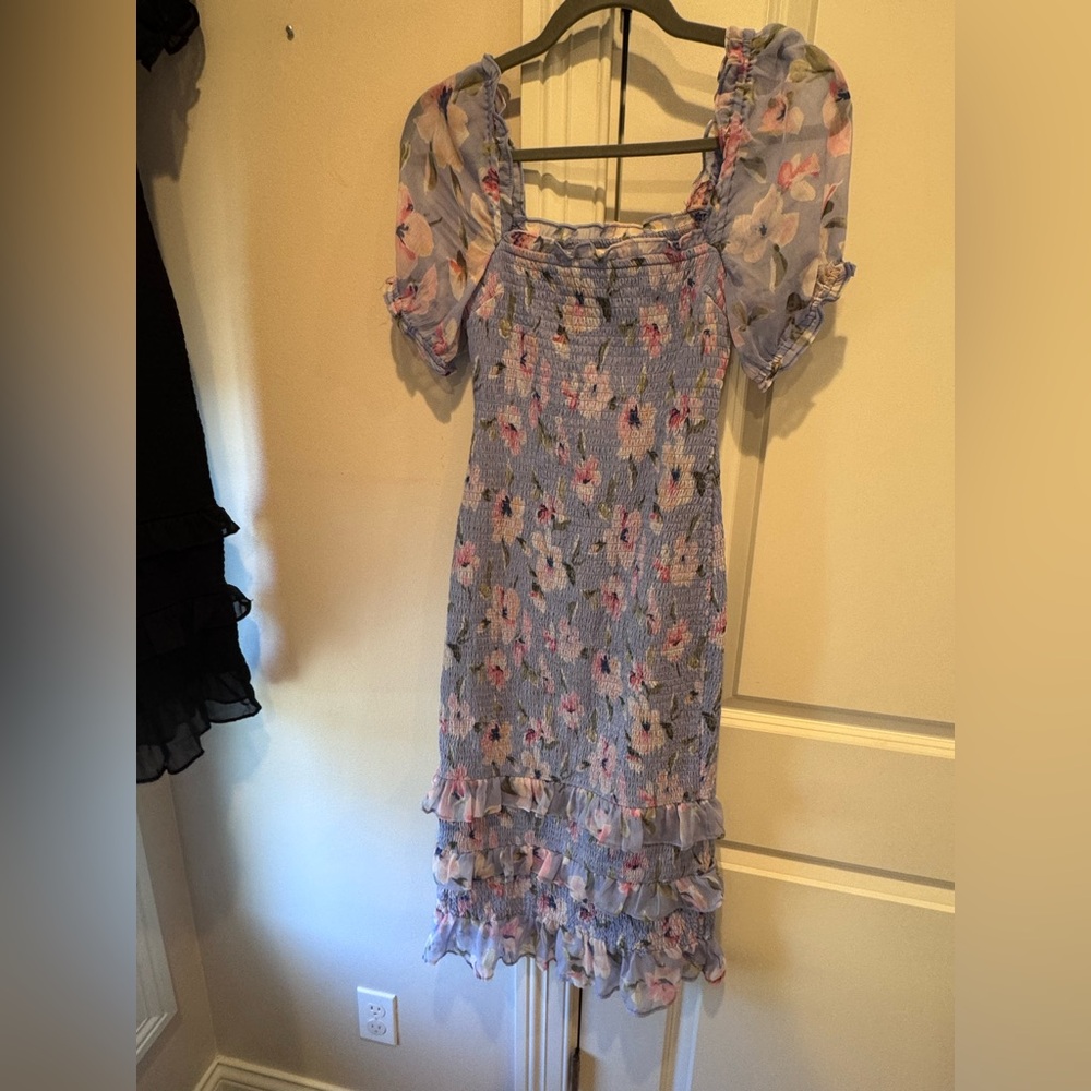 Abercrombie & Fitch Blue Floral Midi Dress